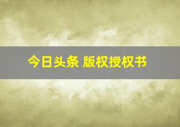 今日头条 版权授权书